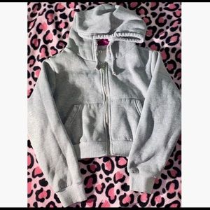 cute grey plain cropped shein hoodie
